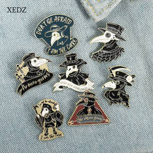 XEDZ-broche de esmalte de animal de mago de búho bonito, sombrero negro, pico de mago, fantasma, insignia de halloween, colgante de disfraz, regalo de joyería 2024 - compra barato