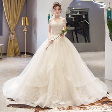 Lamya-vestido de noiva luxuoso, "lamya, capinha do cauda, renda, chiffon, vestidos personalizados, nemidor, robe de festa 2024 - compre barato