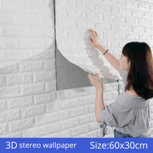 3D Brick Wall Stickers Living Wallpaper Waterproof Foam Room Bedroom DIY Adhesive Wallpaper Art 60*30*0.8 cm home Wall Decals 2024 - buy cheap