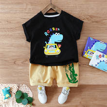 Hylkidhuose vestuário infantil, camiseta de dinossauro com manga curta para bebês meninos e meninas, roupas esportivas para crianças 2024 - compre barato
