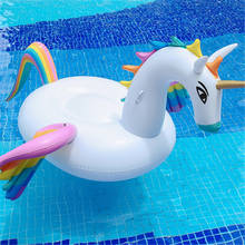 New Unicorn Float Pool Inflatable Mattress Swimming Ring for Adult Kids Swimming Circle Floating Bed Beach Pool Party Toys 2024 - buy cheap