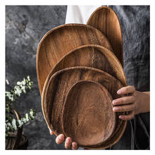Whole Wood lovesickness Irregular Oval Solid Wood Pan Plate Fruit Dishes Saucer Tea Tray Dessert Dinner Plate Tableware Set 1PC 2024 - buy cheap