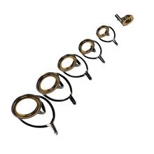 6Pcs/Lot #12-#30 Bait Casting Fishing Rod Guides 3mm Tip Tops Rod Repair Kit Golden Ceramic Ring Double Leg Fishing Rod Guides 2024 - buy cheap