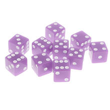 10pcs Quality Solid Acrylic 6 Sided Dices D6 Digital Dice Party Gaming Dice D&D RPG For Club/Family Board Game 2024 - buy cheap