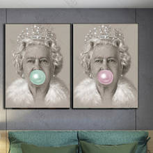Картина на холсте «жвачка», с изображением царицы Элизабет Ii 2024 - купить недорого