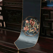 Caminos de mesa Bordados florales de alta calidad, cubiertas de mesa clásicas chinas con borlas, mesa de comedor, armario de zapatos, tela 2024 - compra barato