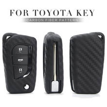 Silica Gel Car Key Case Cover For Toyota Rav4 Auris Aygo Corolla Prado Chr Prius Hilux Yaris Avensis 2019 2020 Key Ring Shell 2024 - buy cheap