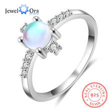 Женское кольцо с радужным лунным камнем JewelOra, Настоящее серебро 925 пробы с цирконием, ювелирное изделие 2024 - купить недорого