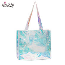 2022 PVC Transparent Handbags for women Laser Holographic Totes Hand Bag Summer Shoulder Bag Large Capacity Jelly Shopping bag 2024 - buy cheap