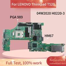 04W2020 Laptop motherboard For LENOVO Thinkpad T520 QM67 Notebook Mainboard H0220-3 48.4KE34.01 HM67 DDR3 2024 - buy cheap