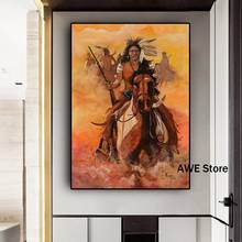 Abstracto nativo indiano pena cavalo pintura a óleo sobre tela cartazes e impressões cuadros arte da parede imagem para sala de estar 2024 - compre barato