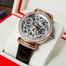 OBLVLO-Reloj de pulsera automático para mujer, nuevo diseño de marca de lujo, con esqueleto de diamantes de imitación, reloj mecánico automático elegante 2024 - compra barato