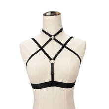 Roseheart Body Cage Harness Bra Black Elastic Strappy Tops Bondage Fetish Exotic Club Party Burlesque Cross strap Belt Lingerie 2024 - buy cheap