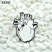 XEDZ-pin de esmalte en forma de corazón para hombre y mujer, broche con forma de corazón de gato blanco, órgano de la amistad, animal de dibujos animados, estilo punk 2024 - compra barato