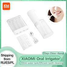 Xiaomi mijia elétrica irrigador oral tensão de fluxo água ipx7 à prova dwaterproof água 200ml palito dental flusher irrigação 2024 - compre barato
