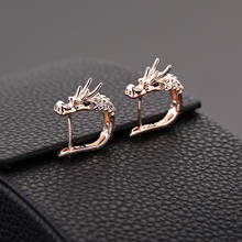 Pendientes de tuerca Punk para hombre y mujer, Aretes de Color dorado y plateado, Animal, dragón, Vikingo, joyería coreana, regalo 2024 - compra barato