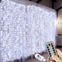 3M LED Curtain Garland on The Window USB String Lights Fairy Festoon Remote Control New Year Christmas Decorations for Home Room 2024 - buy cheap