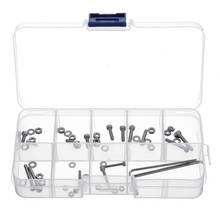 50pcs/lot Universal Turntable Headshell Cartridge Mounting Kit Stainless Steel Bolts Screws Nuts Set with Case Dropshipping 2024 - buy cheap