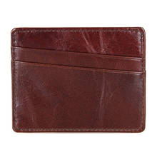 1 Piece Genuine Leather New Men Credit Card Holder Slim Wallet Luxury Card Holder Brand Business Card Id Holder Case 2024 - buy cheap