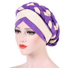 Helisopus African Style Headwear Cap Women Muslim Turban Hair Accessories Patchwork Braided Cotton Inner Hijab Bandanas Headwear 2024 - buy cheap