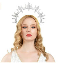 Corona de Halo de Luna, corona Celestial, diosa, diadema de Halo, diadema nupcial, Tiara, Bohemia ón, regalos de cumpleaños 2024 - compra barato