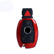 Car Remote Smart Protect Key Fob Case Cover For Mercedes Benz C CLASS Plug-in Red/Black Real Carbon Fiber Auto Keychain Shell 2024 - buy cheap