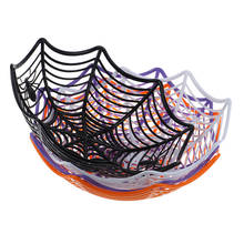 Halloween Spider Web Candy Basket Black Orange Candy Bowl Plastic Candy Box Halloween Spiderweb Decoration Party Supplies Tools 2024 - buy cheap