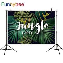 Funnytree Jungle Party Tropical Summer Palm Tree Leaves Birthday Poster Baby Portrait Photo Backgrounds Photography Backdrops 2024 - buy cheap