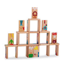 15/28Pcs Wooden Domino Fruit Animal Recognition Heap Tower Puzzle Toy Game Table game Children Learn Educational Puzzle Baby Toy 2024 - buy cheap