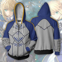 Sudadera con capucha de FGO Fate Stay Night, chaqueta con cremallera de sable, abrigo, disfraz de Cosplay 2024 - compra barato