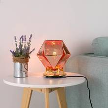 Lámpara de mesa pequeña de cristal postmoderna, Luz led decorativa de diseño nórdico para habitación, bar, sala de estar y dormitorio, E14 2024 - compra barato