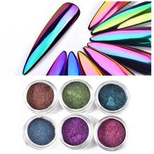 6 box/set Glitter Magic Mirror Dust Powder Chameleon Aurora Nail art Chrome Pigment Glitters Nail Decoration 2024 - buy cheap