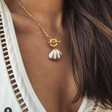 1 Pcs Simple Necklace Beach Charm Gold Circle Shell Geometry Pendant Gold Necklace Women Fashion Jewelry Accessories Lover Gift 2024 - buy cheap