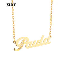 XLNT Paula Name Necklace  Stainless Steel Custom Name Couple Necklace Personalized  Pendant Necklace Jewelry Best Friend Gift 2024 - buy cheap