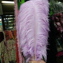 100 pcs Pretty Light purple "thick stem" male ostrich feathers 26-28inches / 65-70cm Wedding Birthday Christmas Decoration 2024 - buy cheap