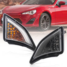 Lâmpada de canto led para 13-up toyota gt86 scion FR-S amortecedor dianteiro turn signal âmbar drl correndo positon luz fumaça branca lente 2 pçs 2024 - compre barato