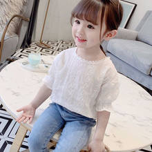 Children Shirts Short Sleeve Summer Kids Clothing Tops for Baby Girl Shirt white toddlers lace 2024 - buy cheap