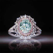 Женские кольца с розовым кристаллом циркония, ювелирное изделие, обручальное кольцо зеленого цвета в винтажном стиле, обручальные кольца для женщин, хороший подарок 2024 - купить недорого