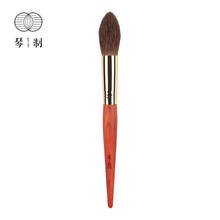 Qinzhi escova de maquiagem profissional artesanal, escova 008 com pincel afunilado para iluminador, cabelo de esquilo macio e vermelho 2024 - compre barato