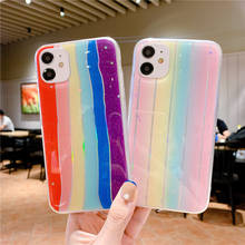 Capa para celular soft com detalhes de arco-íris e glitter, para os modelos nova 5t, 5, 6, 7, se, y9s, y8p, honor play 3 e 4t, p smart y7 pro 2019 2024 - compre barato