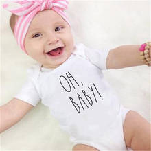 Oh, Baby Newborn Baby Bodysuit Cute Short Sleeve Cotton Baby Boy Girl Onesies Rompers Pregnancy Announcement Onesie Clothes 2024 - buy cheap