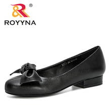 ROYYNA 2020 New Designers Bowknot Pumps Lower Heels Shoes Woman Shallow Wedding Work Dress Shoes Ladies Zapatos Mujer Trendy 2024 - buy cheap