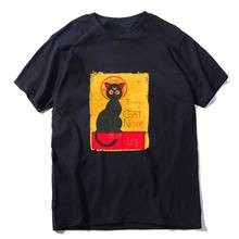 COOLMIND unisex-Camiseta de manga corta para hombre, camisa con estampado de gato, cuello redondo, 100% algodón 2024 - compra barato