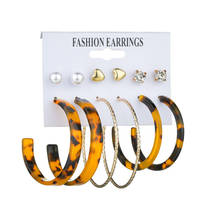 Modyle 2020 Bohemian Leopard Acrylic Earrings Set for Women Fashion Geometry Tassel Handmade Earrings Jewelry Gift Set 2024 - buy cheap