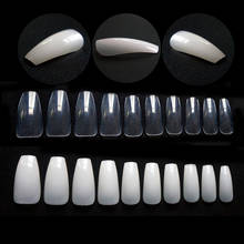 500 Pcs Ballerina False Nails Tips Curved Artificial Transparent/Natural Guide Capsule Full Cover Fake Nail New ABS Acrylic Set 2024 - buy cheap