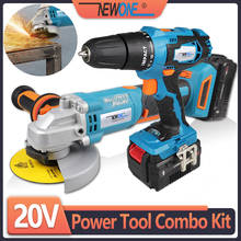 NEWONE 20V MAX Power Tool Combo Kit Brushless Angle Grinder Cordless Impact Drill/Screwdriver with Lithium Battery 2024 - buy cheap