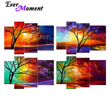 Ever moment pintura de diamante completo quadrado resina broca de parede arte decoração árvore colorida pintura por diamante kits artesanais 1m019 2024 - compre barato