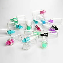 Botellas de plástico transparente para decoración, frasco de vidrio de corcho para boda, vacaciones, deseos pequeños, 5 piezas, 1,5 ml 2024 - compra barato