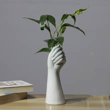 Mãos cerâmica branco vaso decoração liquidificador sem planta flor 1pc hidroponia cemitério carrinho único vasos mesa de escritório 2024 - compre barato
