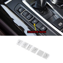 Liga adesiva para bmw x5 x6 2014 a 2018, acessório para o interior do carro, com botão de condução, adesivo prateado, 5 peças 2024 - compre barato